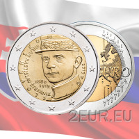Slowakije 2 euro UNC 2019 - 100e sterfdag van Milan Rastislav Stefanik