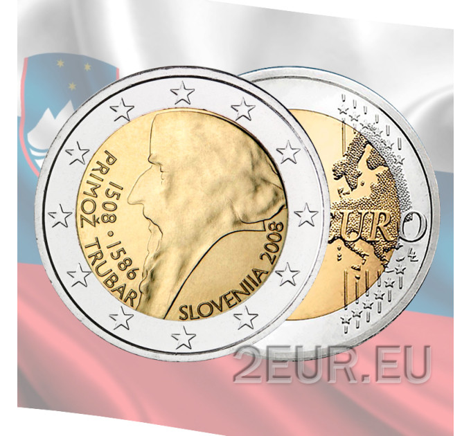 Slovenië 2 euro UNC 2008 - 500e verjaardag van de geboorte van Primoz Trubar