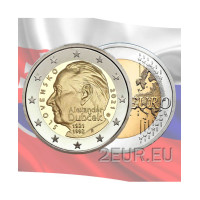 Slowakije 2 euro UNC 2021 - 100ste verjaardag van de geboorte van Alexander Dubchek