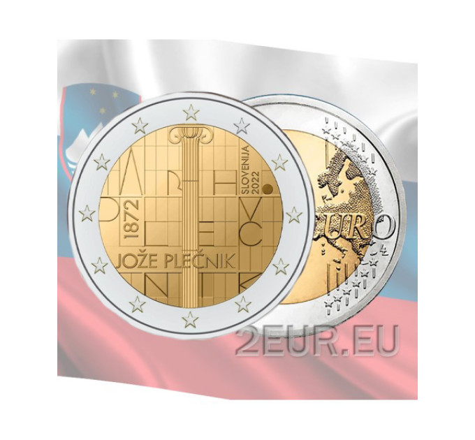 Slovenië 2 euro UNC 2022 - 150 jaar sinds de geboorte van architect Jože Plečnik