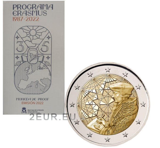 Spanje 2 euro proof 2022 - 35 jaar Erasmus