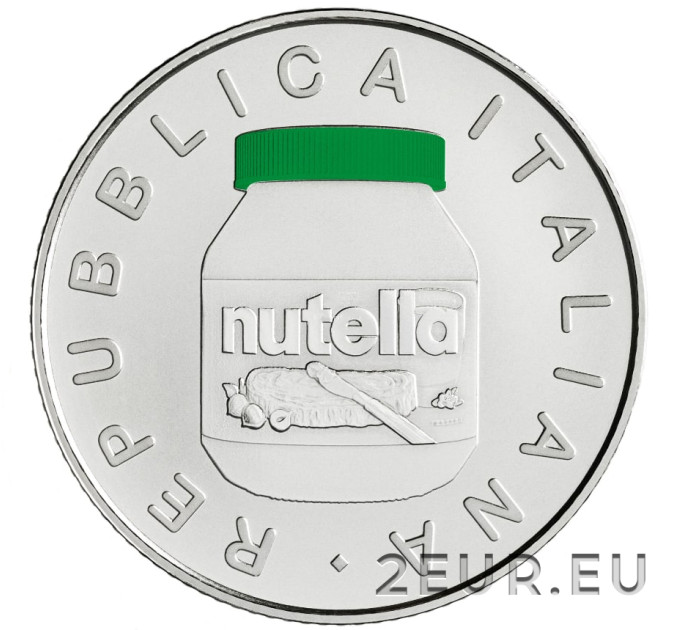 Italië 5 euro zilver BU 2021 - Nutella Green