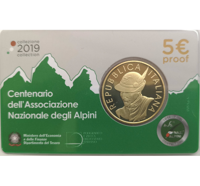Italië 5 euro zilver BU 2019 - Honderdjarig bestaan ​​van de Nationale Alpenvereniging