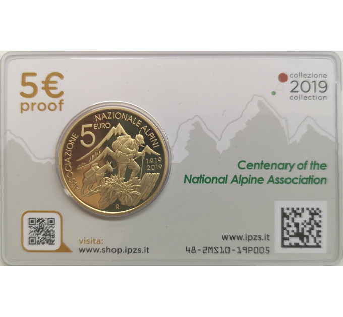 Italië 5 euro zilver BU 2019 - Honderdjarig bestaan ​​van de Nationale Alpenvereniging