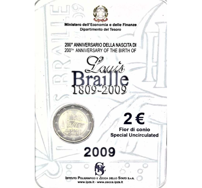 Italië 2 euro BU 2009 - 200ste geboortedag van Louis Braille