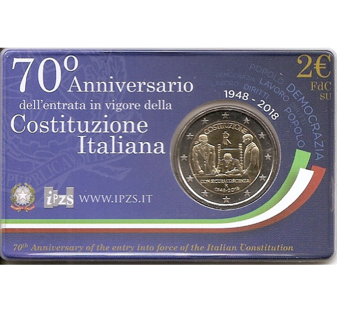 Italië 2 euro BU 2018 - 70e verjaardag van de Italiaanse grondwet