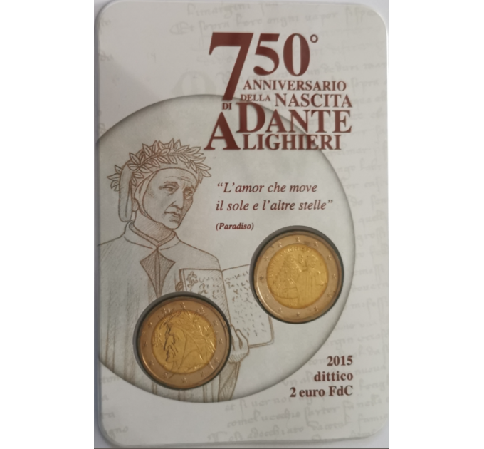 Italië 2 euro BU 2015 - 750E VERJAARDAG VAN DANTE ALIGHIERE