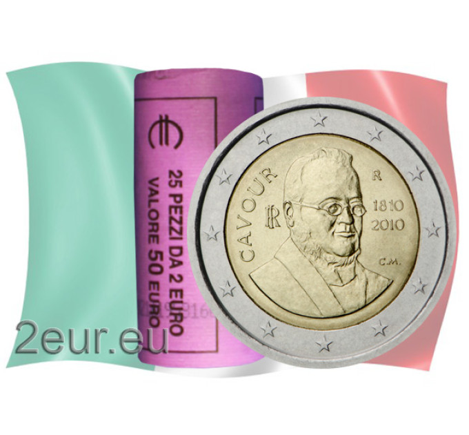 Italië 2 euro UNC rol 2010 - 200e verjaardag van Camillo Benso – Conte di Cavour